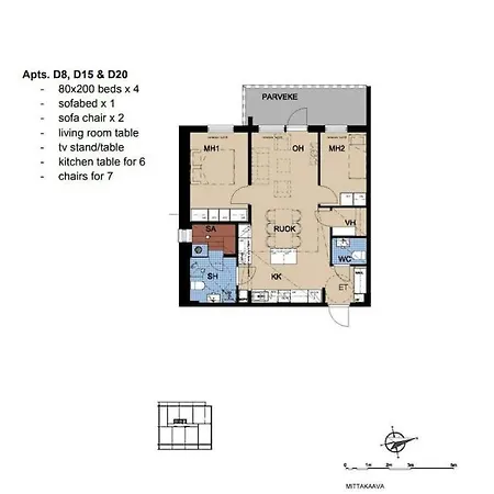 Compact 2bdr With Private Sauna